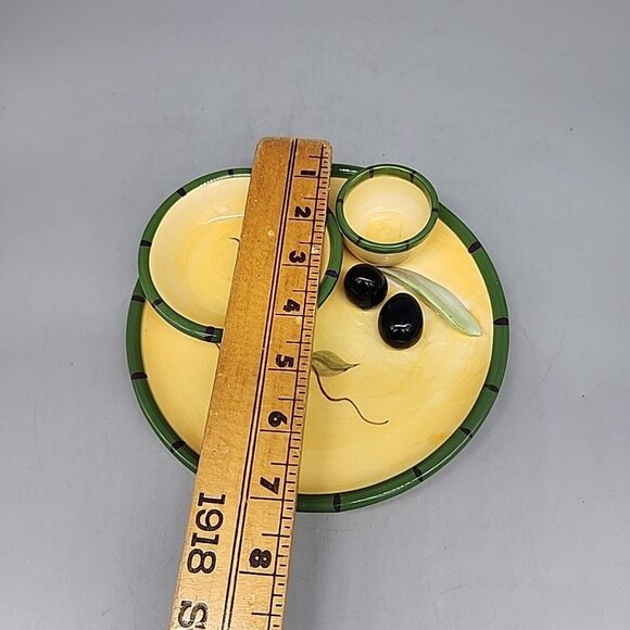 Cali Ceramic Olive and Dipping Oil Bread Plate - Picture 4 of 4